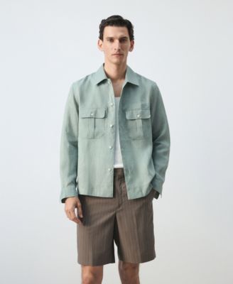 Men's Regular-Fit Linen Overshirt