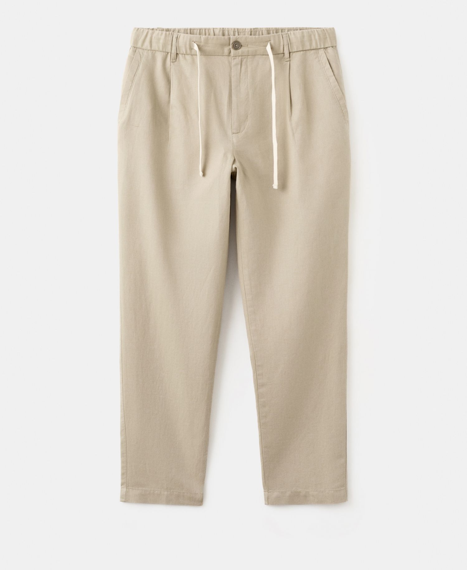 Men's Slim-Fit Cropped Cotton-Linen Pants