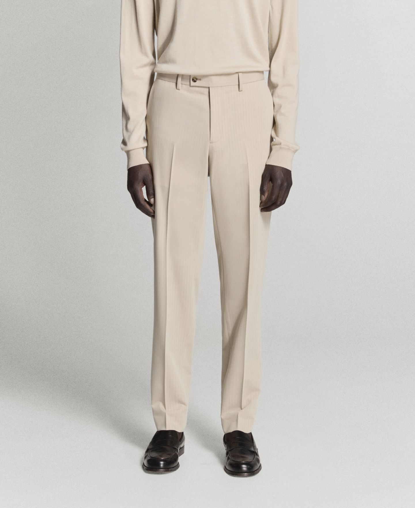 Мужские брюки MANGO Milan Slim-Fit Suit, цвет: Бежевый — фото 3
