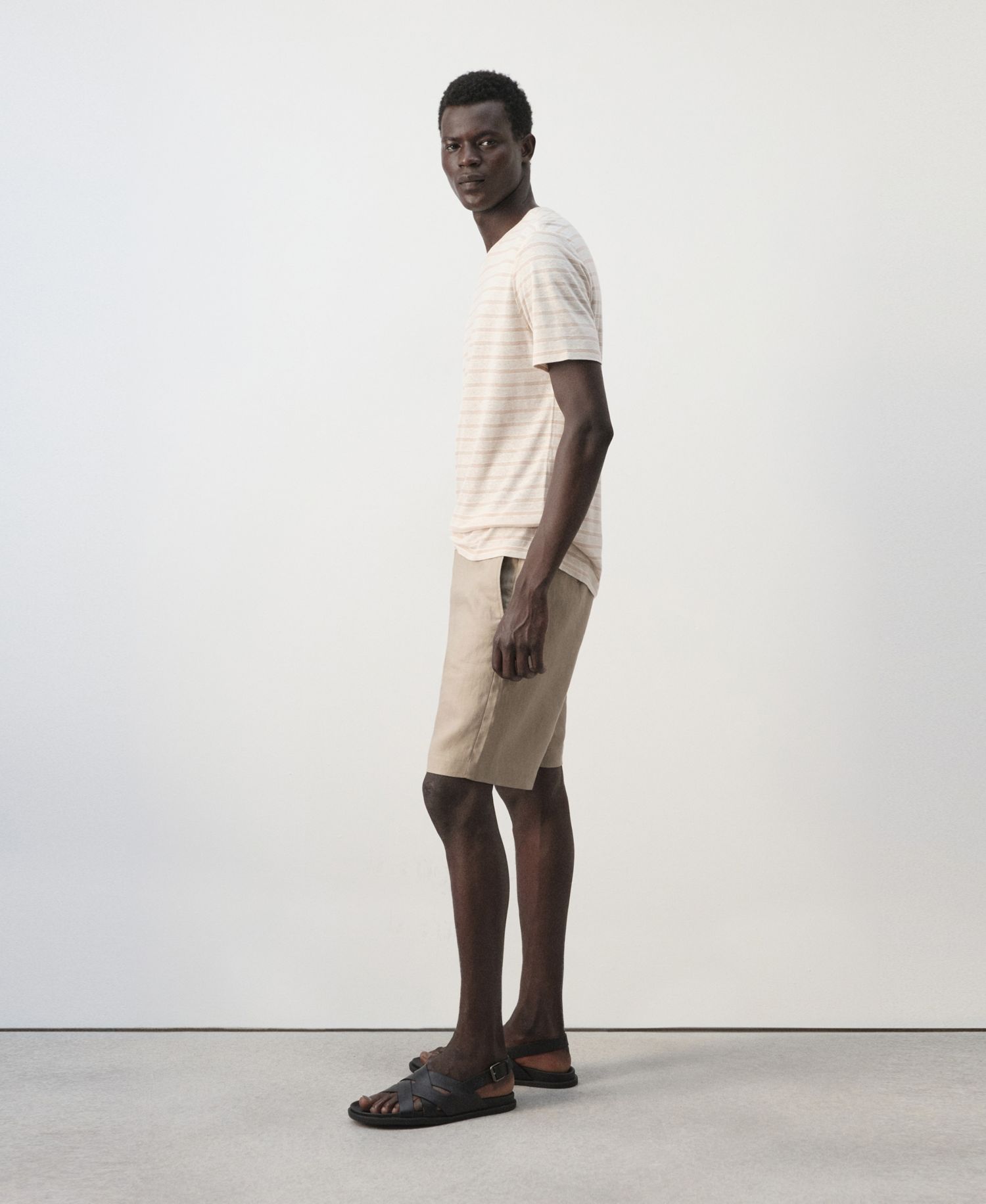 Men's Striped Linen T-Shirt