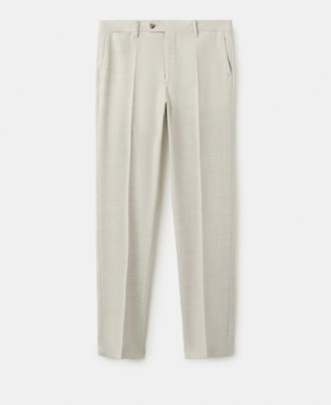 Мужские брюки Mango Turin Wool Suit, цвет: Бежевый