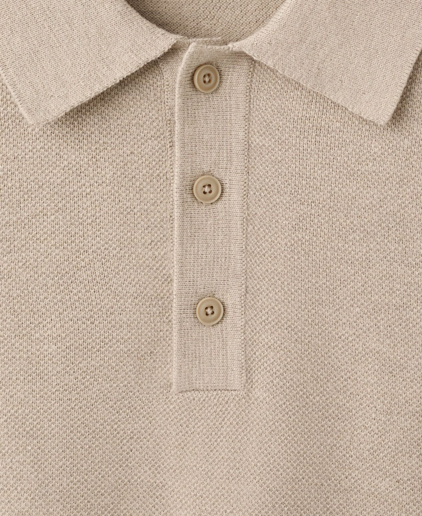 Мужское поло MANGO Fine-Knit Cotton Polo Shirt, цвет: Бежевый — фото 5