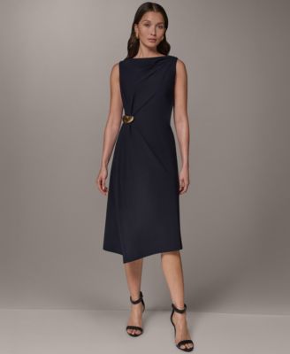 Women's Sleeveless Draped Sheath Dress