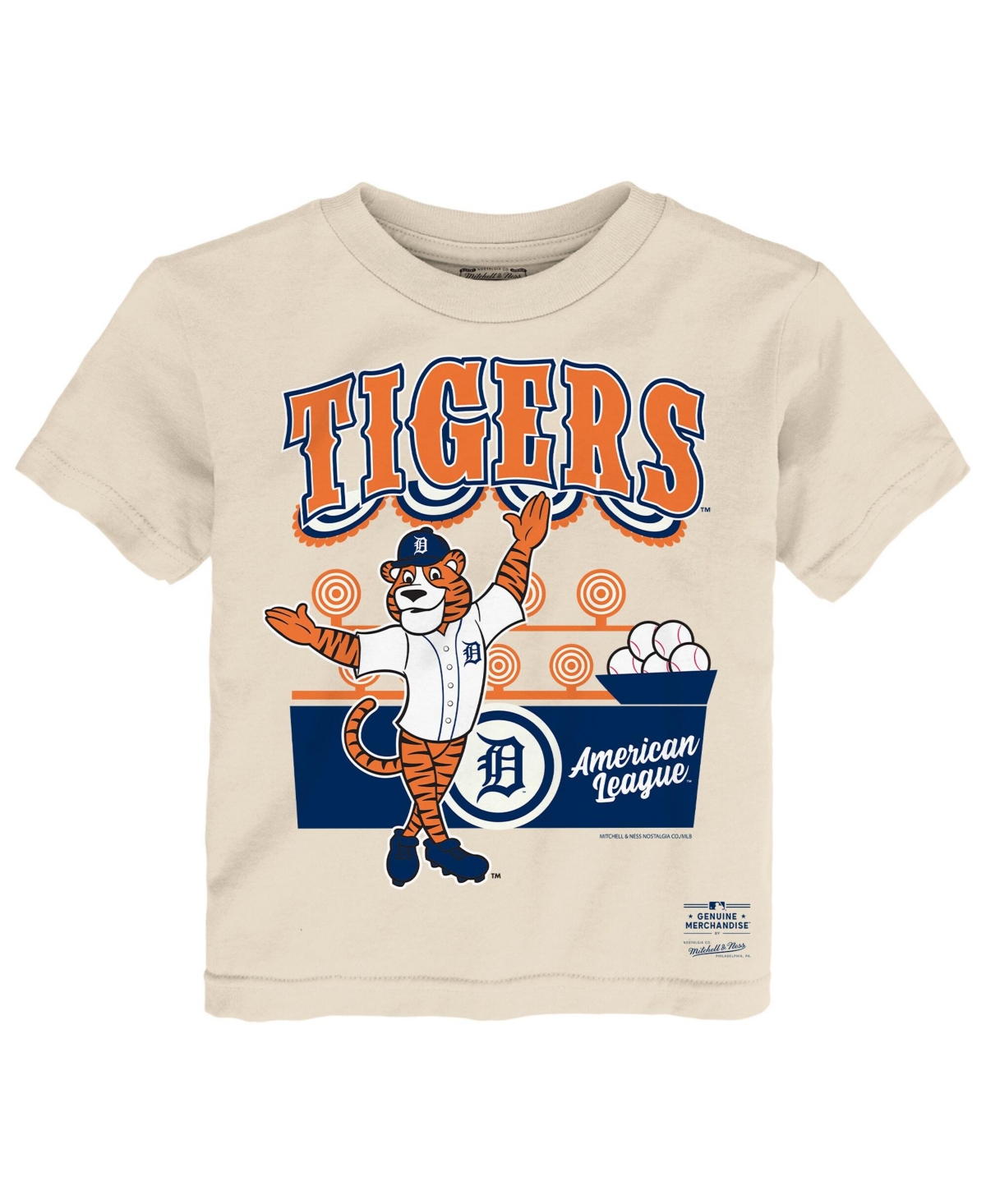 Mitchell & Ness Toddler Cream Detroit Tigers Step Back Up T-Shirt
