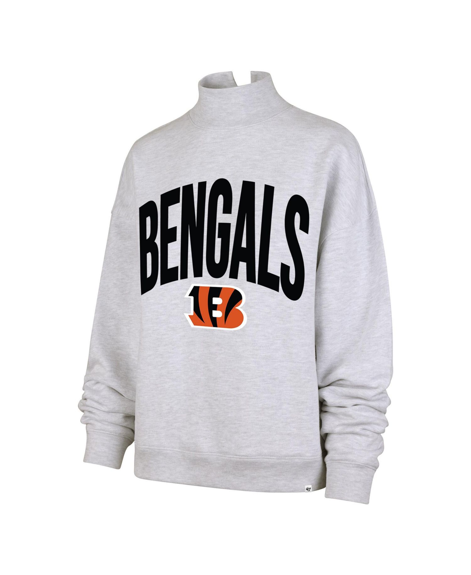 Women's Gray Cincinnati Bengals Subtle Muse Mock Neck Sweatshirt