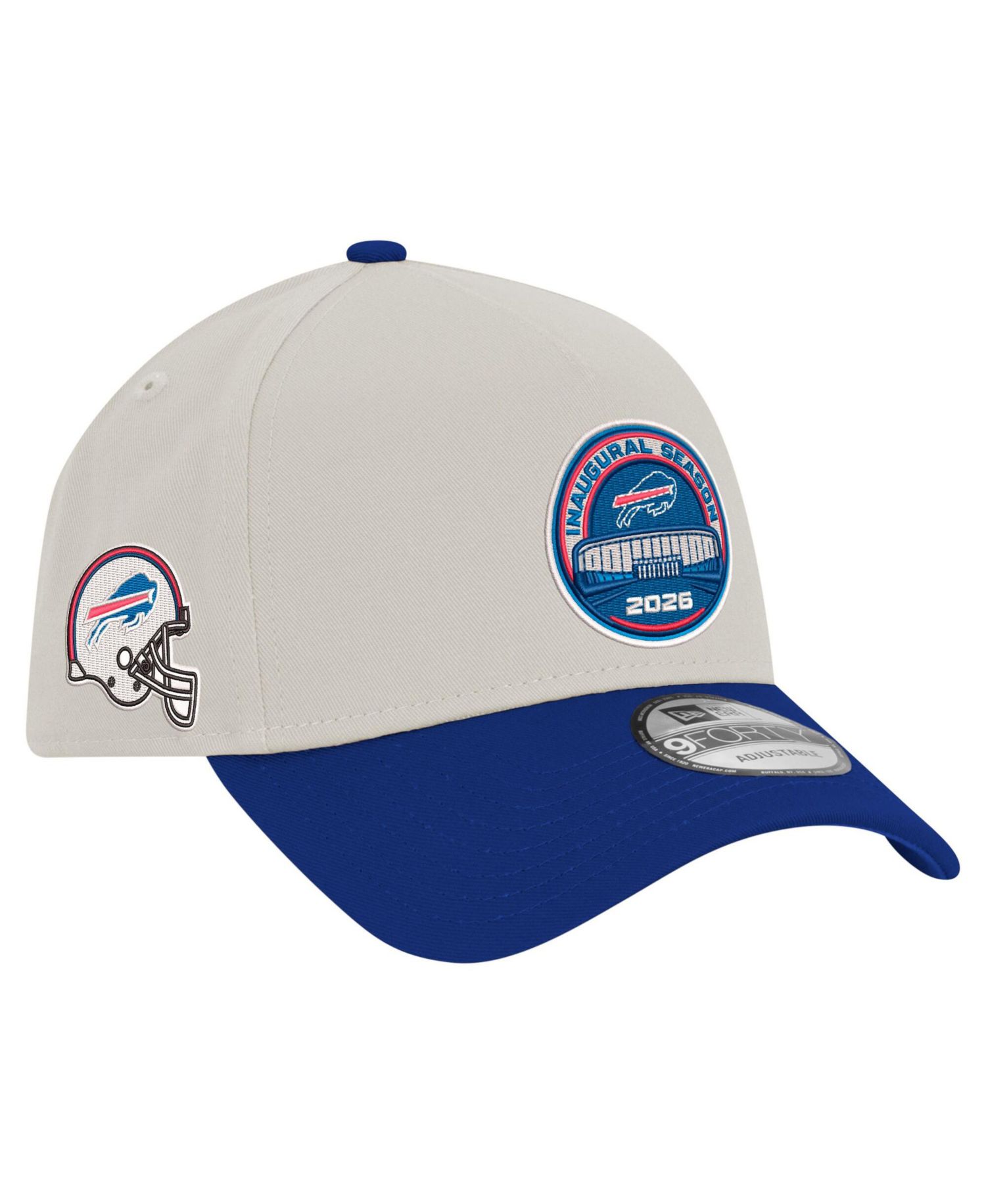 Men's White/Royal Buffalo Bills Highmark Stadium Inaugural Season A-Frame 9FORTY Adjustable Hat