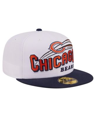 Men's White/Navy Chicago Bears Retro Swoop 59FIFTY Fitted Hat
