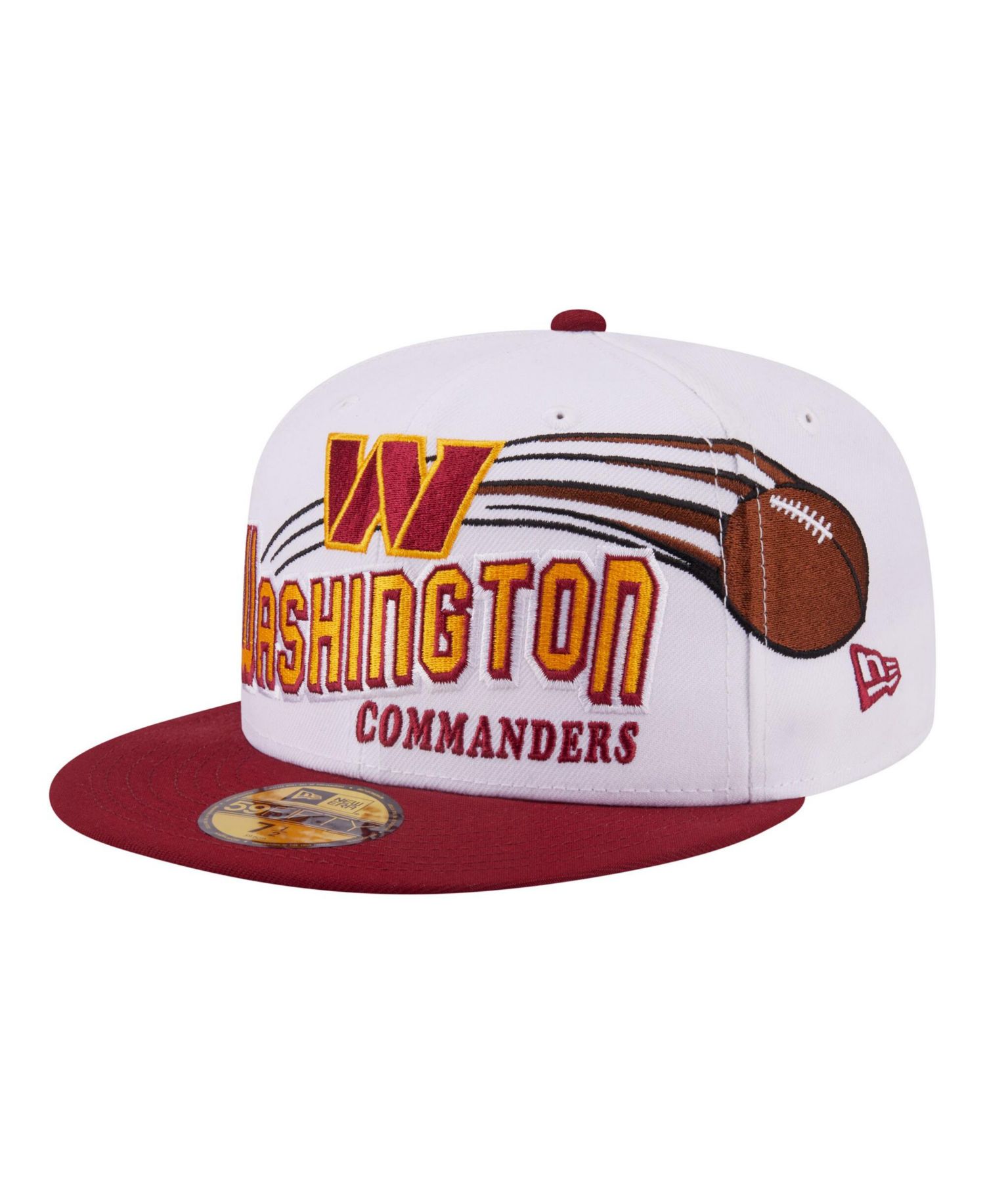 Men's White/Burgundy Washington Commanders Retro Swoop 59FIFTY Fitted Hat