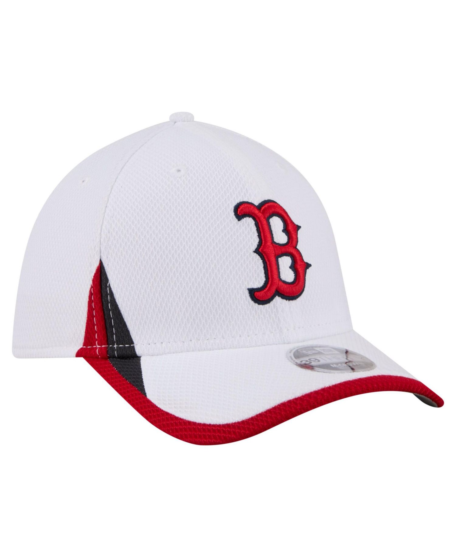 Men's White Boston Red Sox Cut n Sew 39THIRTY Flex Hat