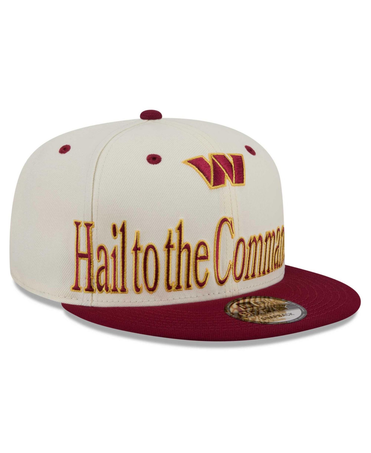 Men's Cream Washington Commanders Oversized Slogan 9FIFTY Snapback Hat