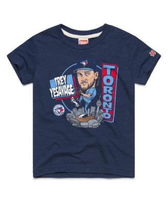 Big Boys and Girls Trey Yesavage Navy Toronto Blue Jays Caricature Tri-Blend T-Shirt