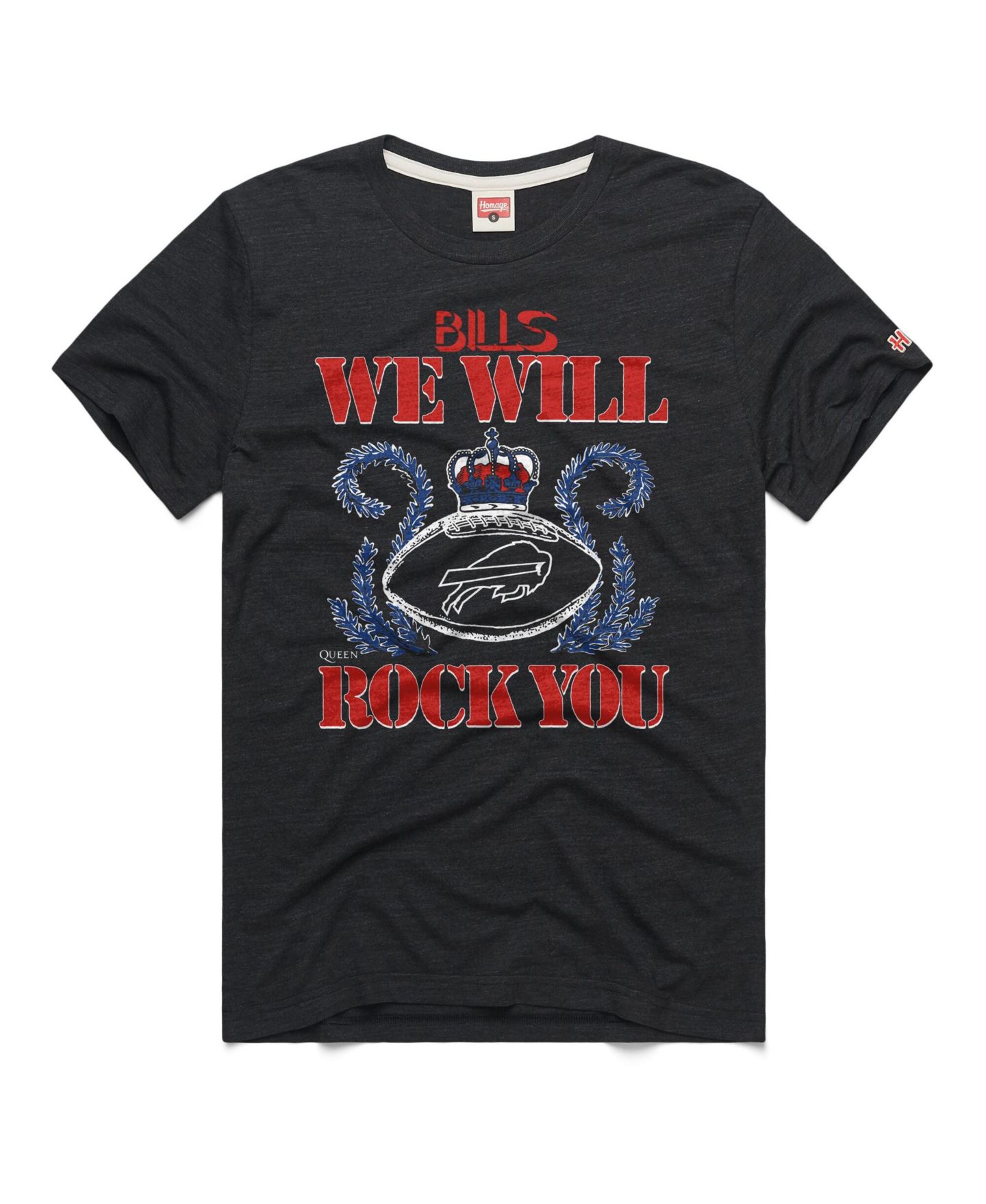 Футболка Homage Charcoal Buffalo Bills 2026 NFL Schedule Queen Tri-Blend — фото 3