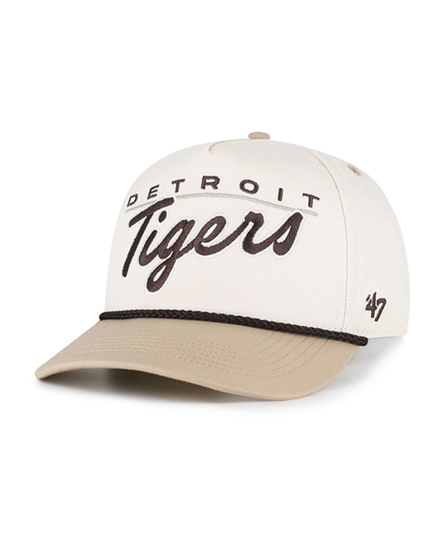 Мужская кепка '47 Brand Natural/Tan Detroit Tigers Neutral Terrain Hitch Rope Adjustable Hat — фото 4