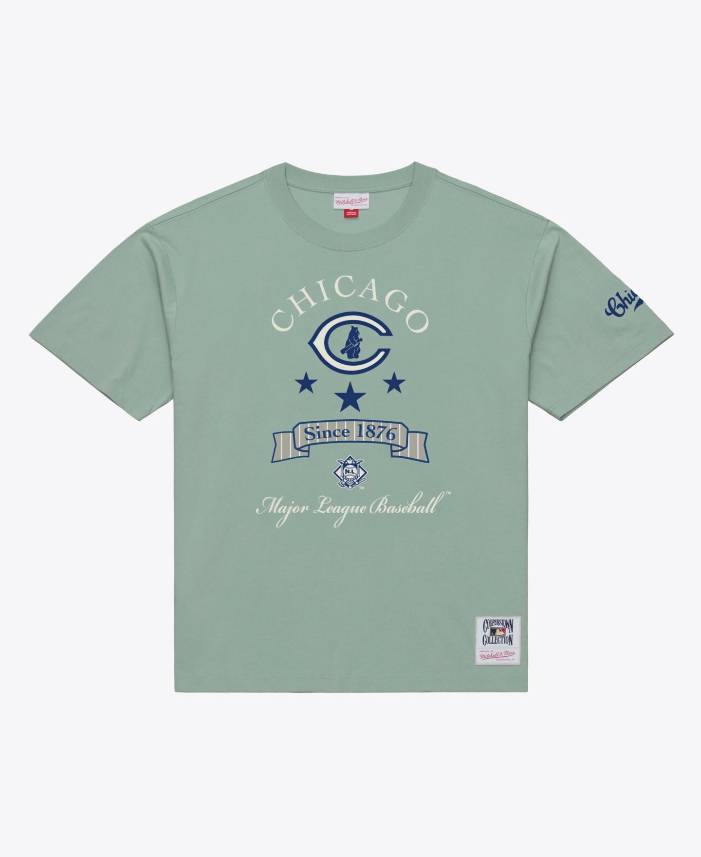 Мужская футболка Mitchell & Ness Green Chicago Cubs Yacht Rock — фото 1