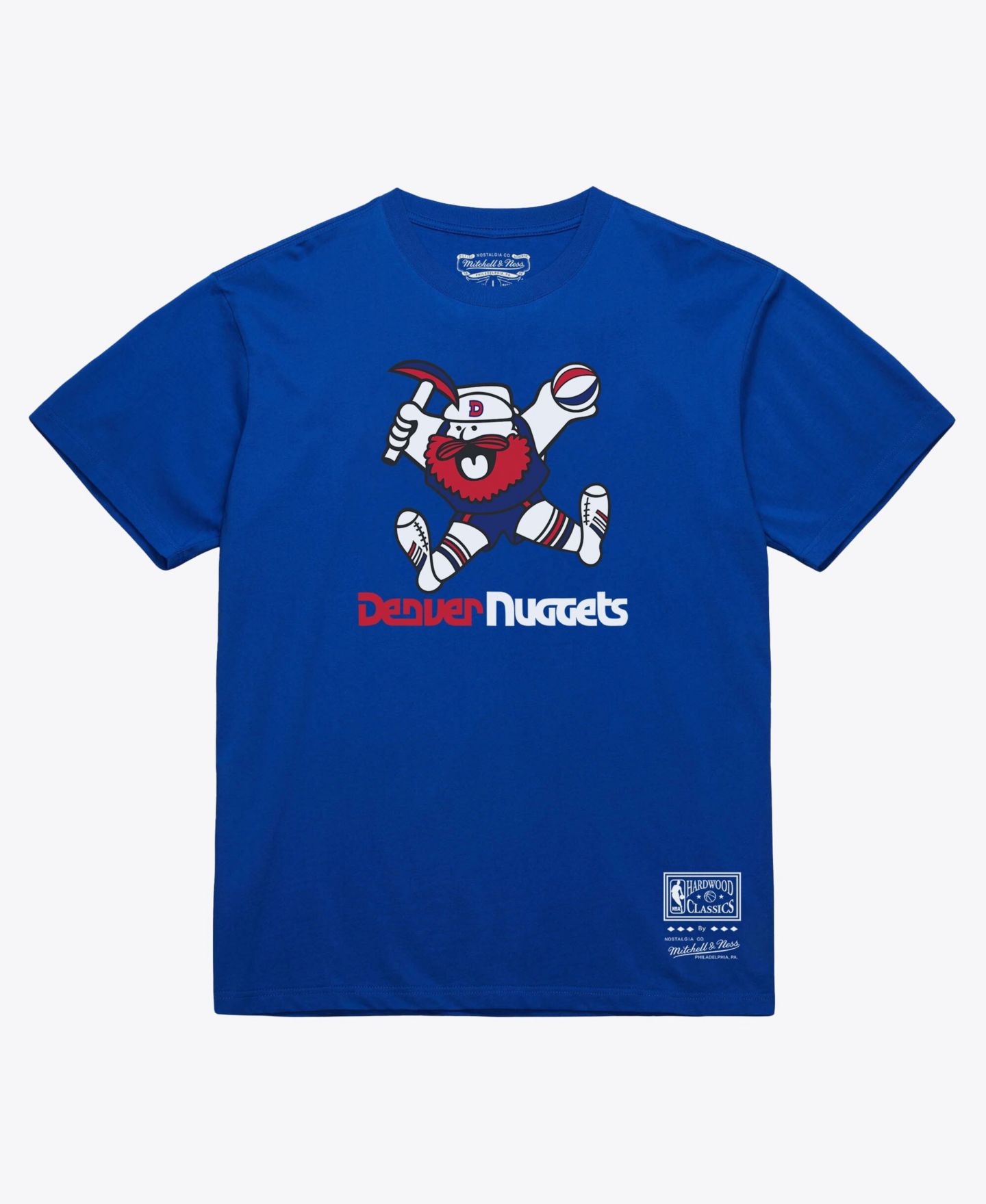 Футболка Mitchell & Ness Royal Denver Nuggets Hardwood Classics Arch — фото 1