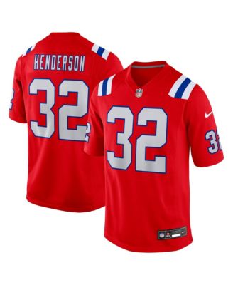 Men's TreVeyon Henderson Red New England Patriots Alternate Game Player Jersey