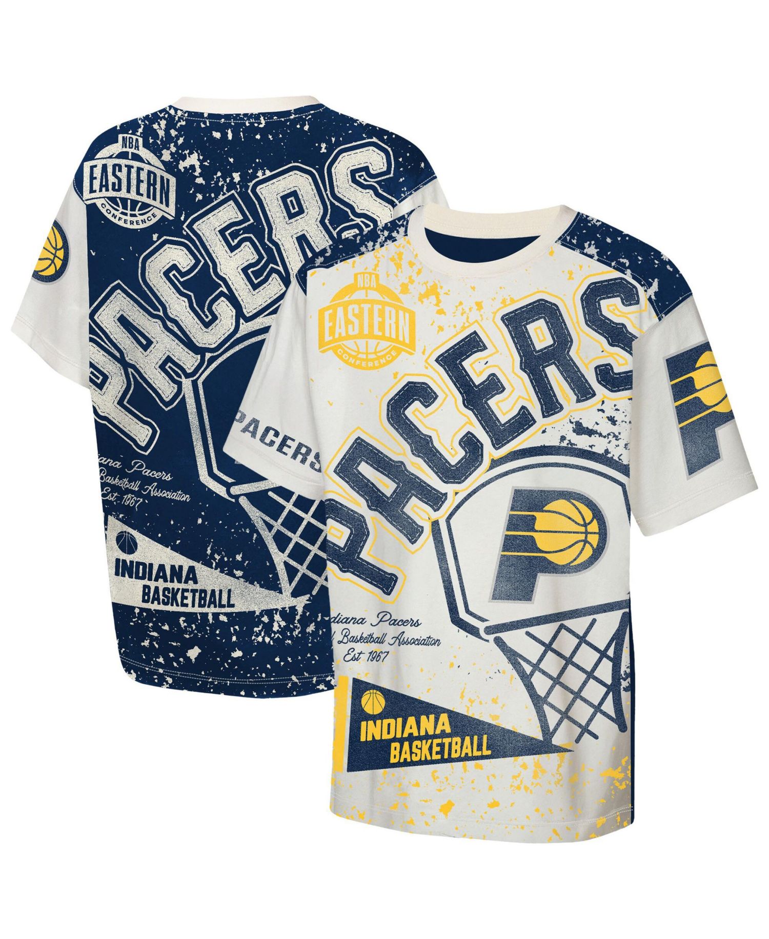 Big Boys and Girls Cream Indiana Pacers Top Player All-Over-Print T-Shirt