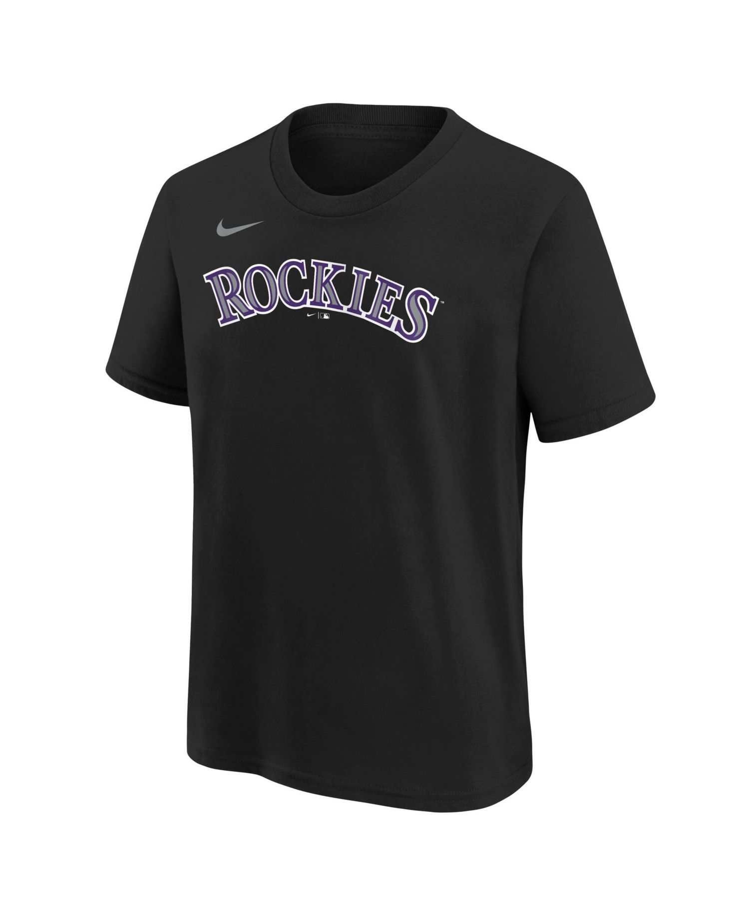 Big Boys and Girls Black Colorado Rockies Wordmark T-Shirt