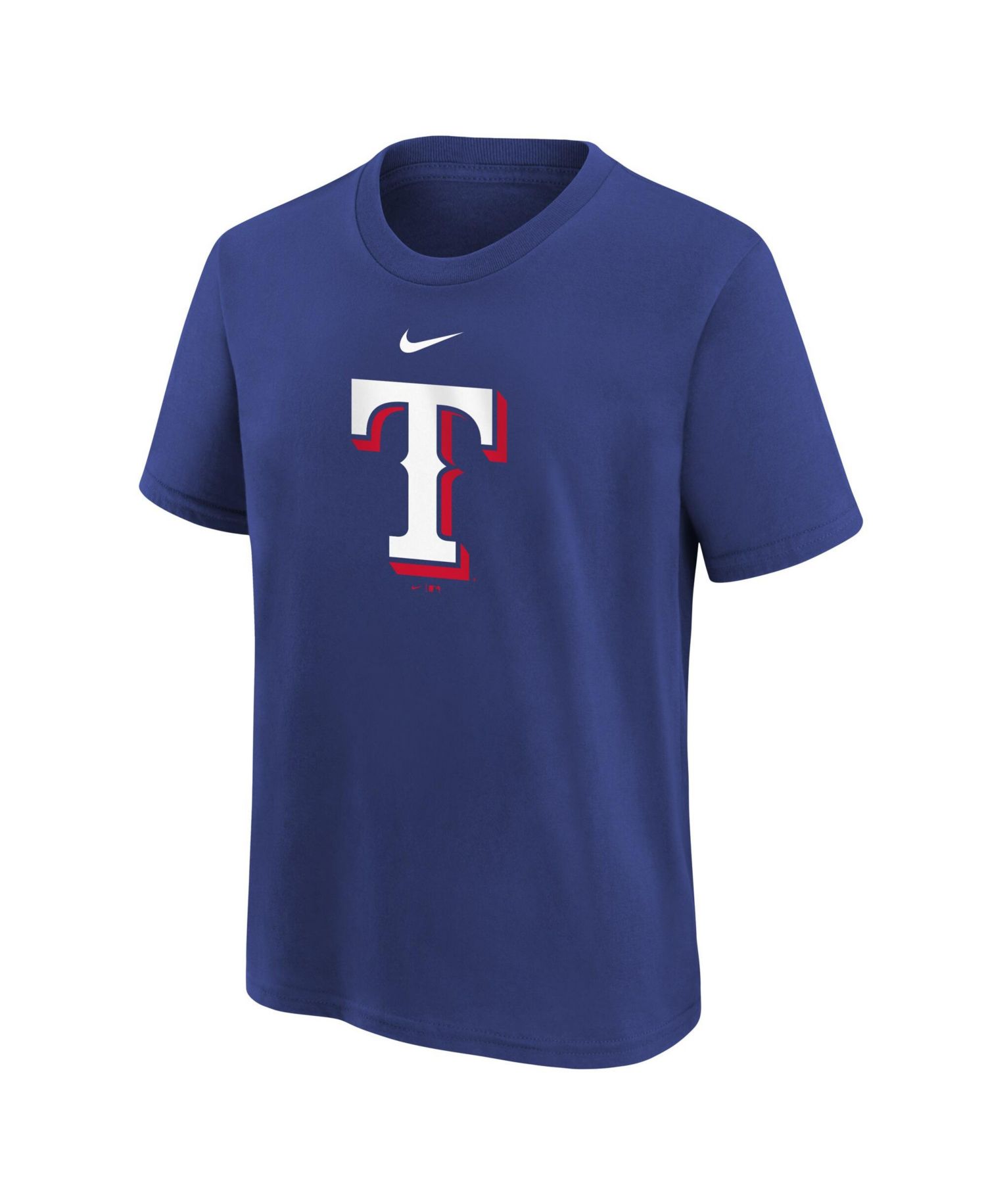 Big Boys and Girls Royal Texas Rangers Large Logo T-Shirt