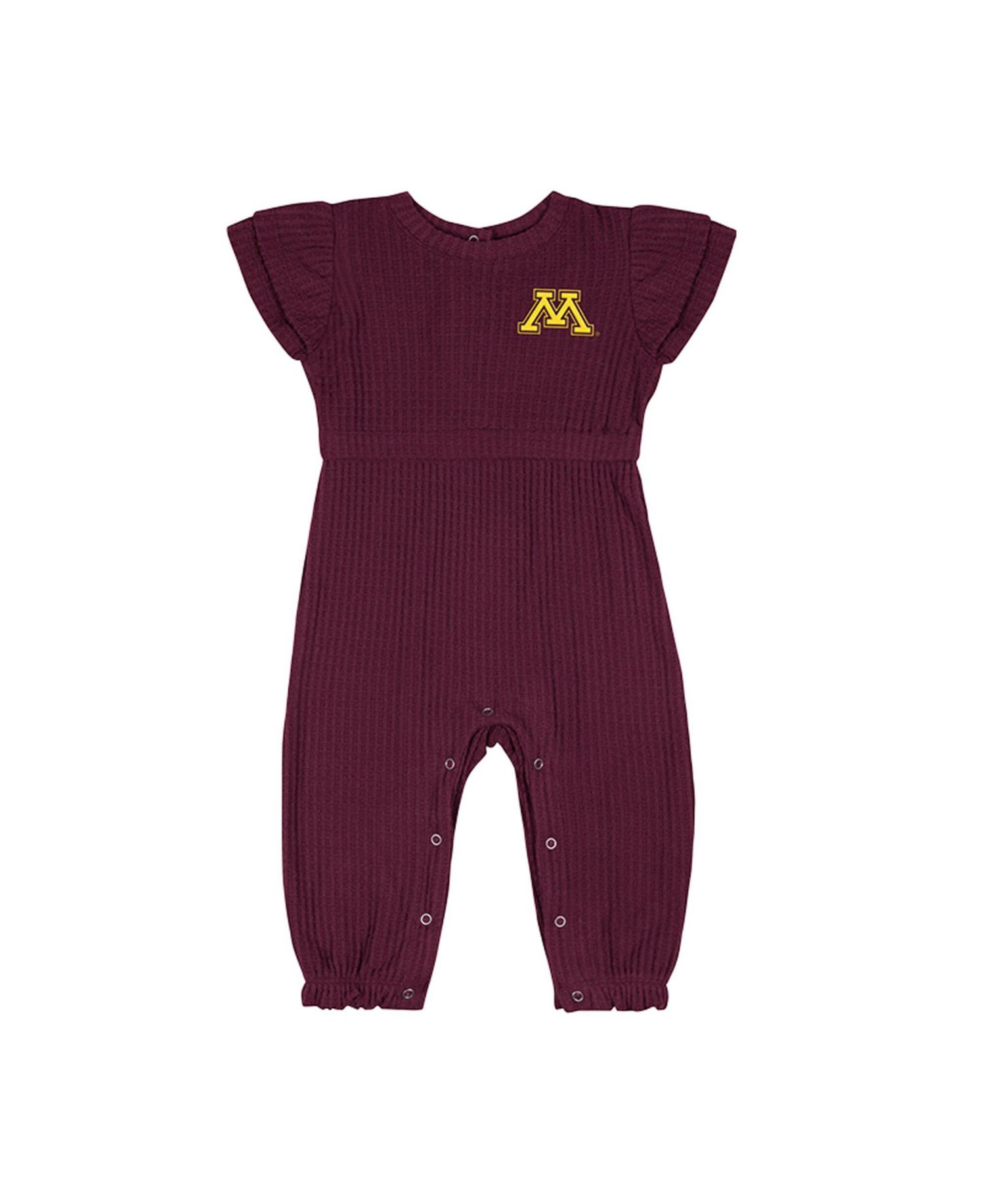 Baby Boys and Girls Maroon Minnesota Golden Gophers Beautopia Waffle Knit Romper