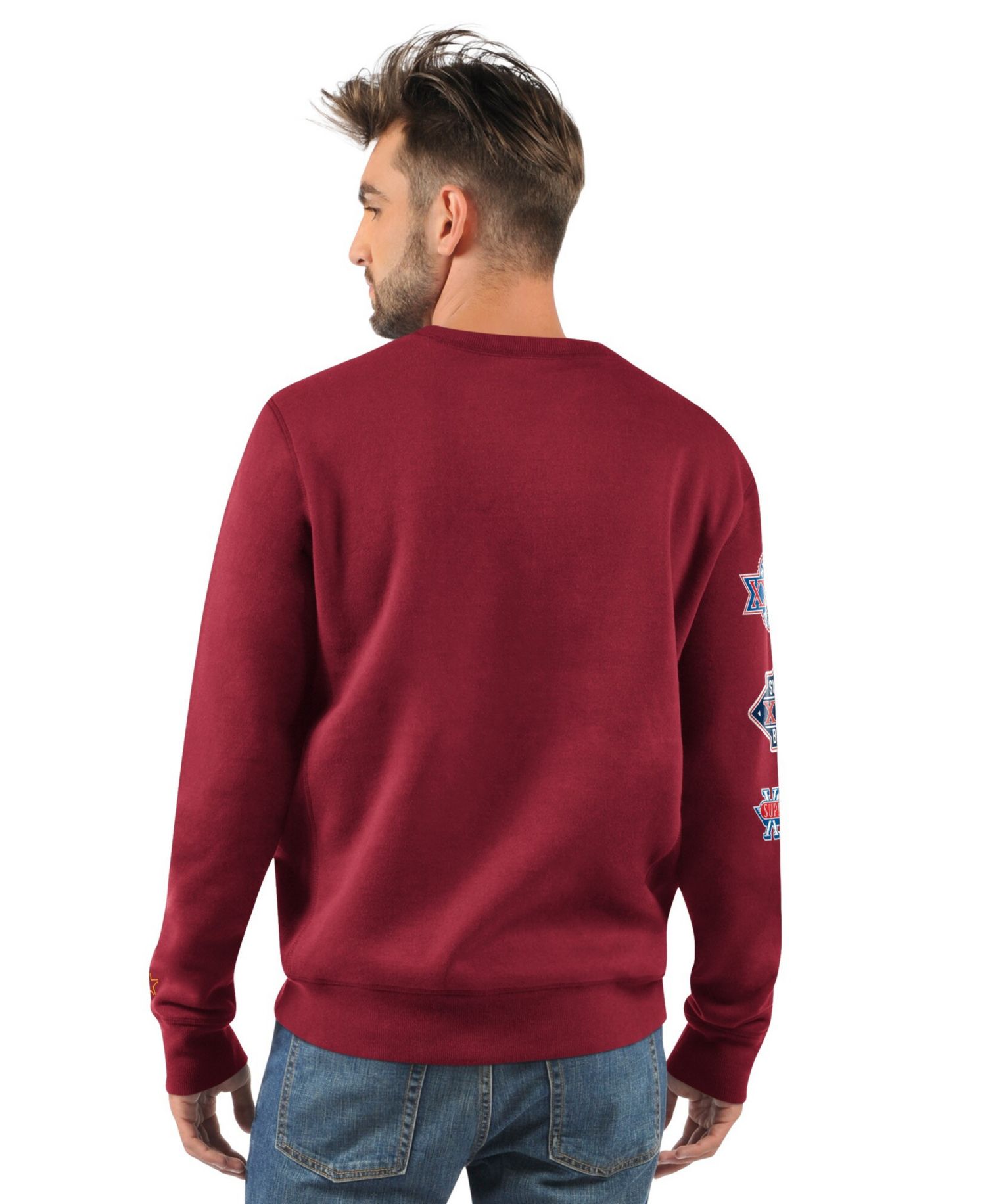 Men's Burgundy Washington Commanders Fight On Knit Crewneck Sweatshirt