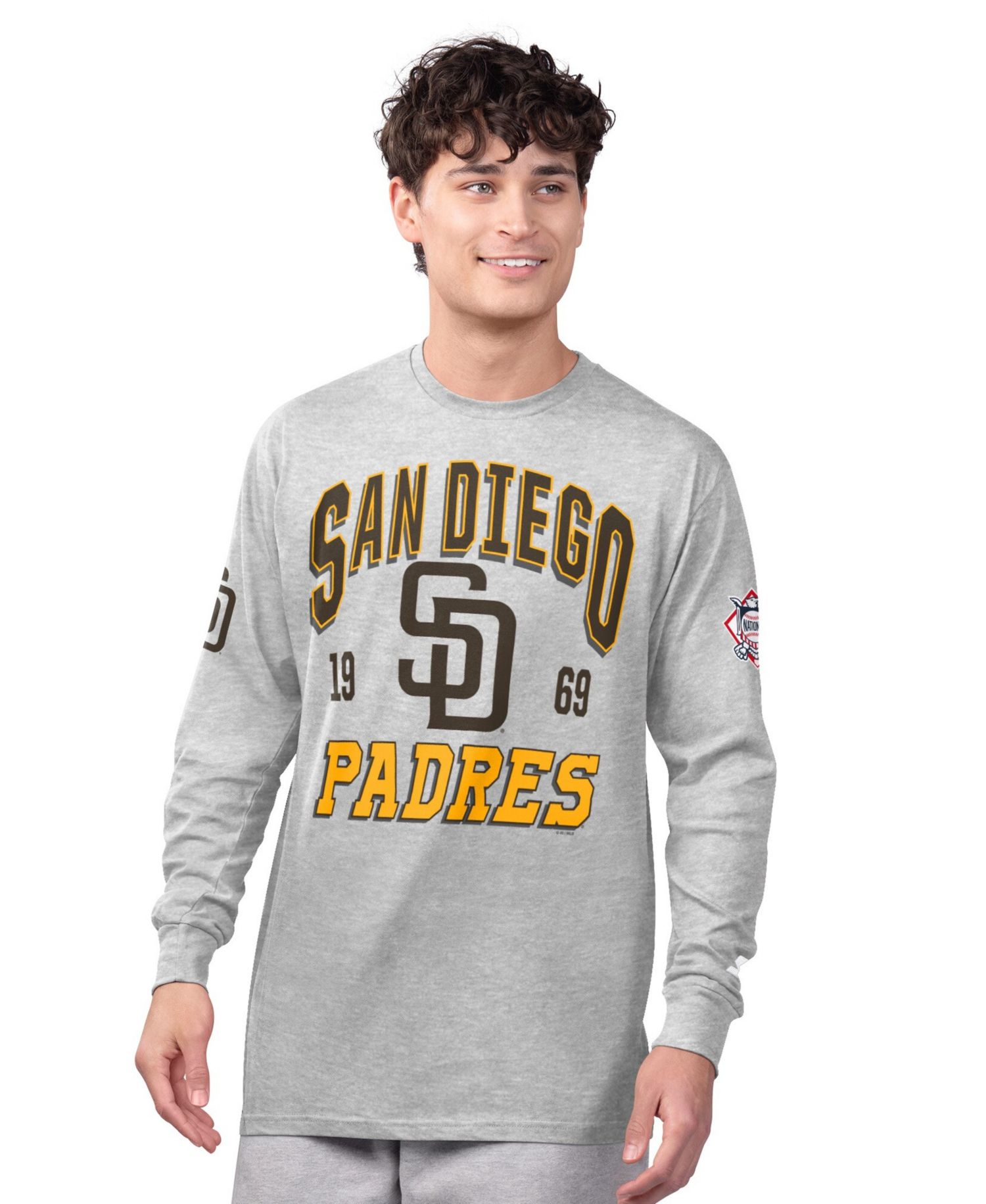 Men's 2-pack Heather Gray/Brown San Diego Padres Long Sleeve Short Sleeve T-Shirt