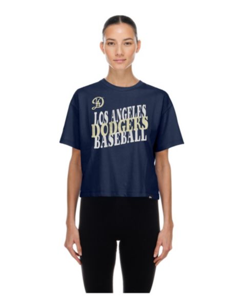 Женская футболка New Era Navy Los Angeles Dodgers City Connect Glitter Gel Cropped