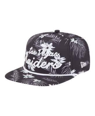 Men's Black Las Vegas Raiders Palm Print A-Frame 9FIFTY Snapback Hat