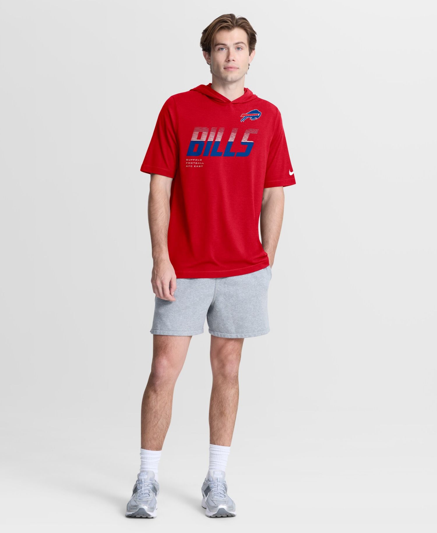 Men's Red Buffalo Bills Tri-Blend Hooded T-Shirt