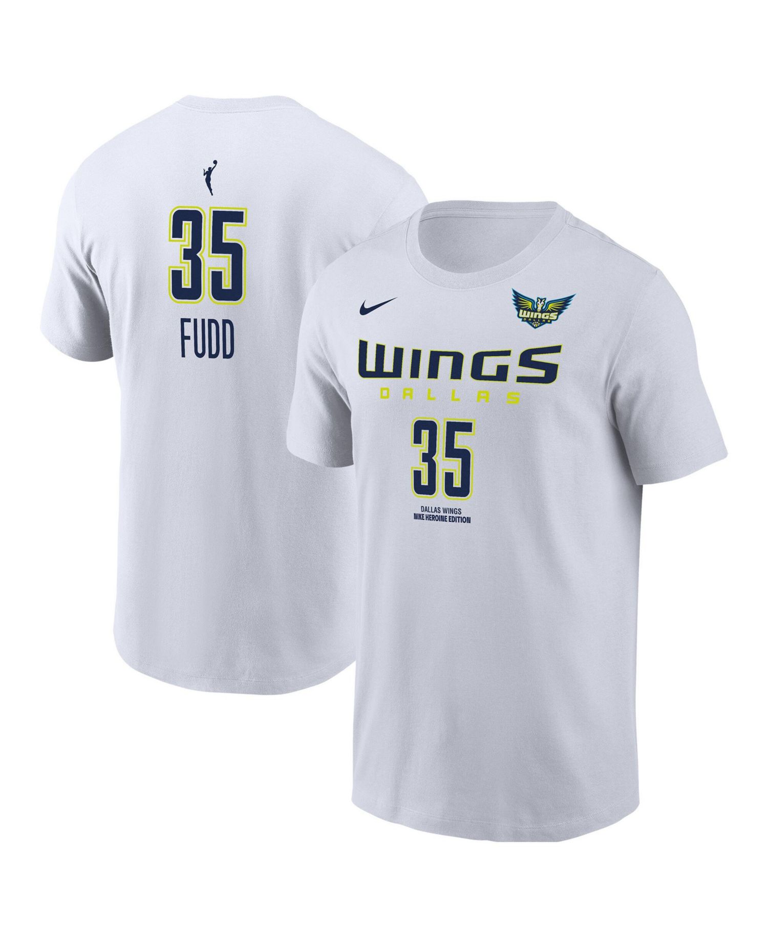Men's Azzi Fudd White Dallas Wings Name & Number Heroine Edition T-Shirt