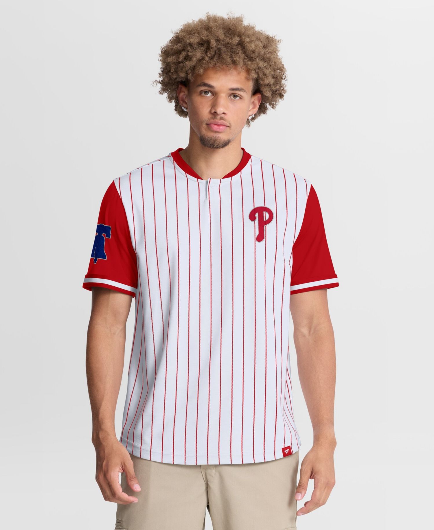 Men's White/Red Philadelphia Phillies Pinstripe Walk Off Shirt