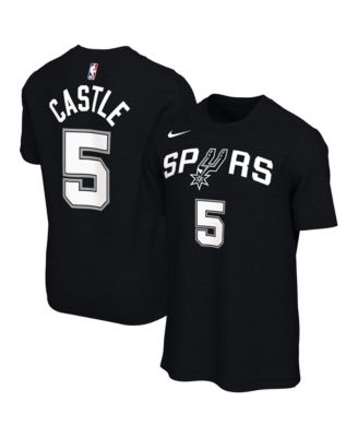 Men's and Women's Stephon Castle Black San Antonio Spurs Name & Number T-Shirt