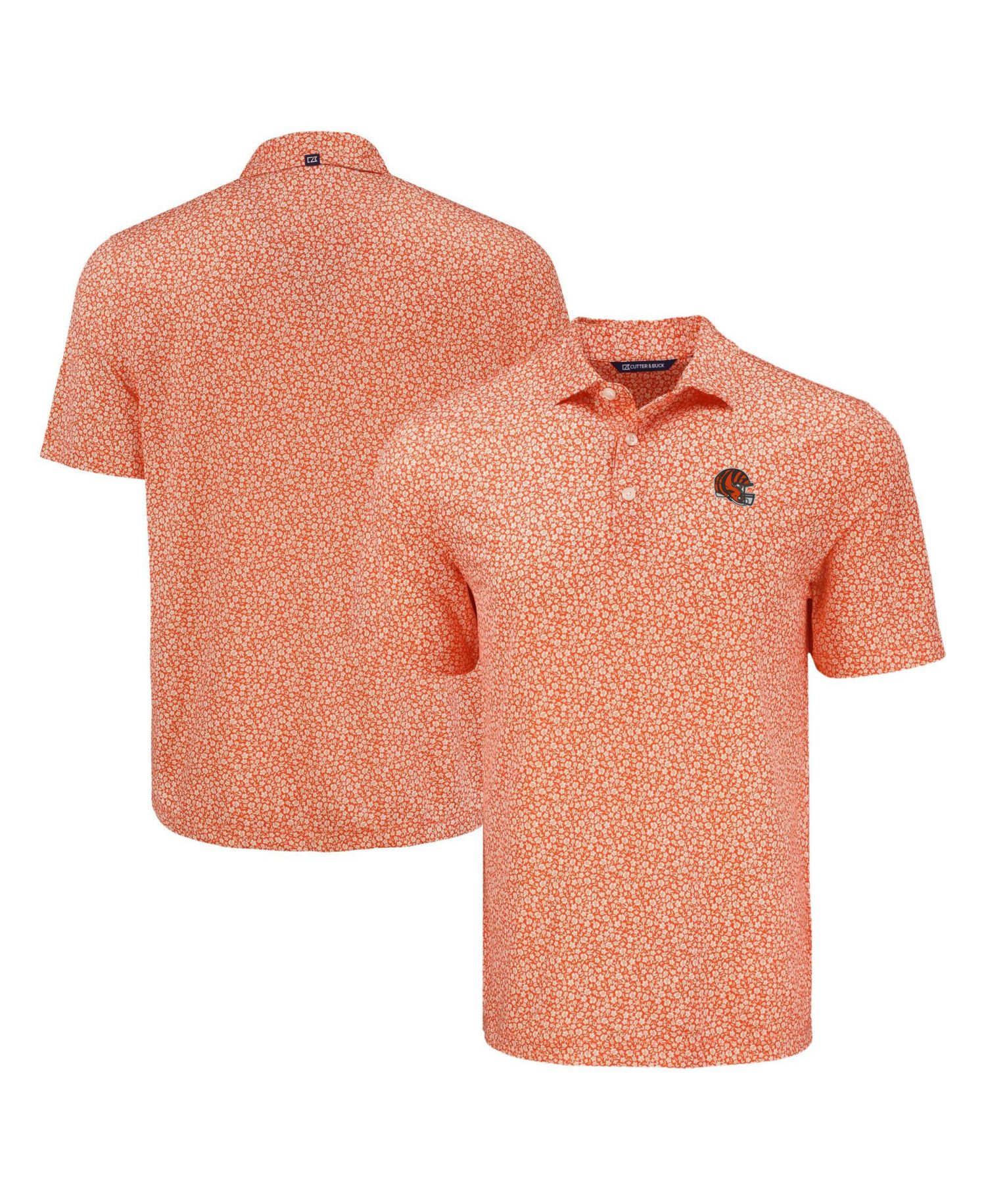 Men's Orange Cincinnati Bengals Pike Eco Flora Print Polo Shirt