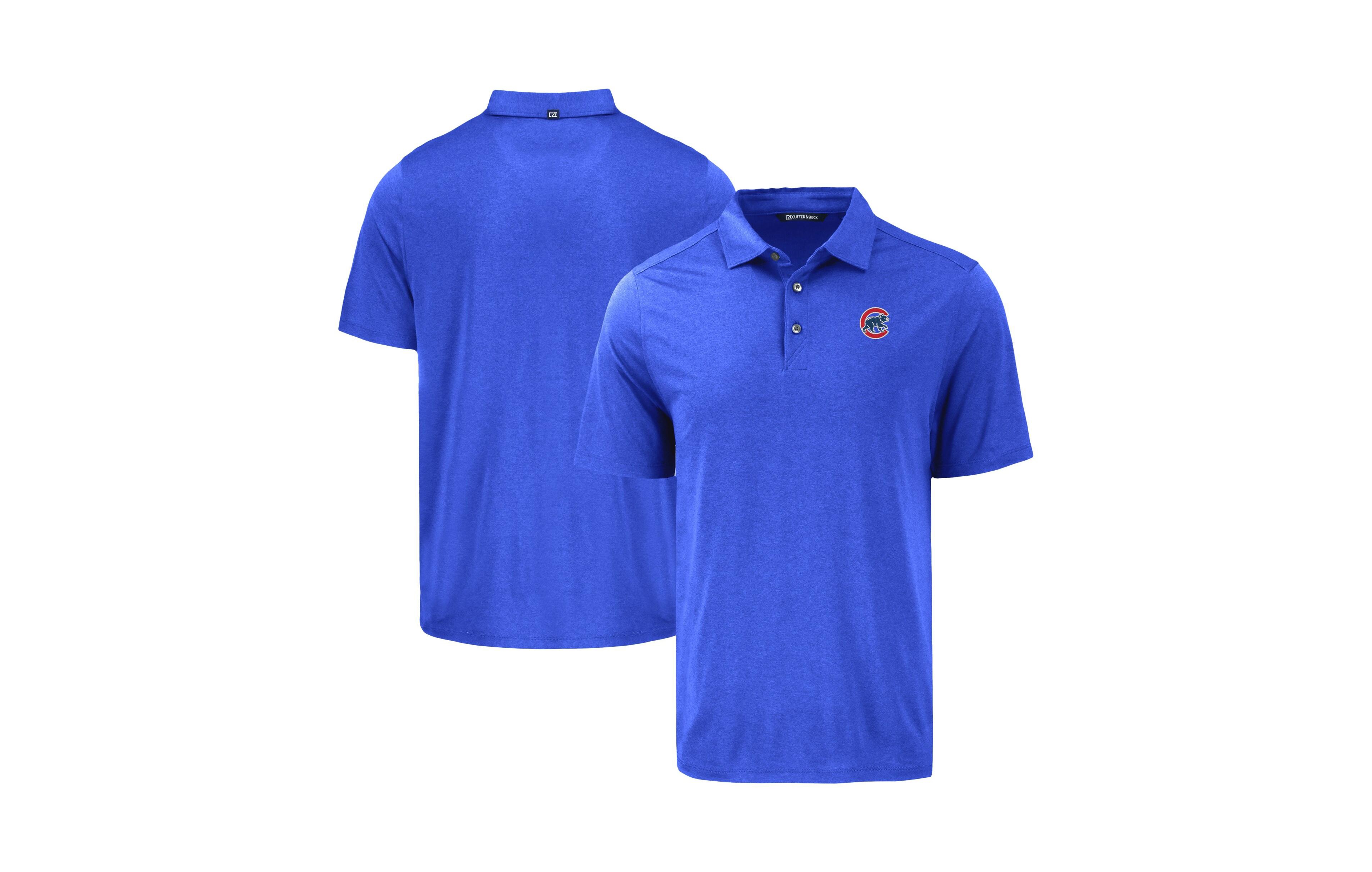 Cutter & Buck Men's Blue Chicago Cubs Coastline Epic Comfort Eco Polo Shirt