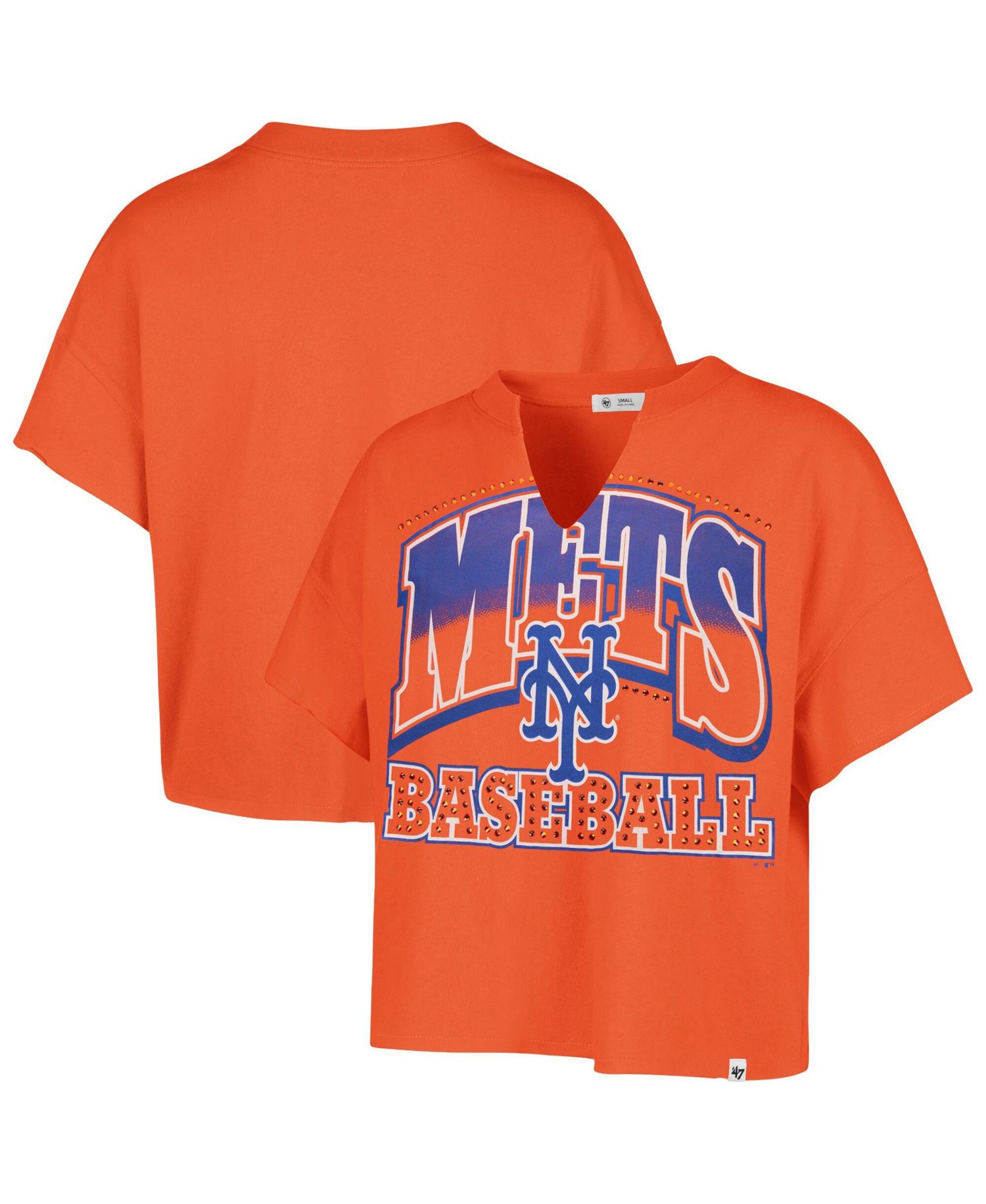 Women's Orange New York Mets Plus Size Win Big Oversized Notch-Neck T-Shirt