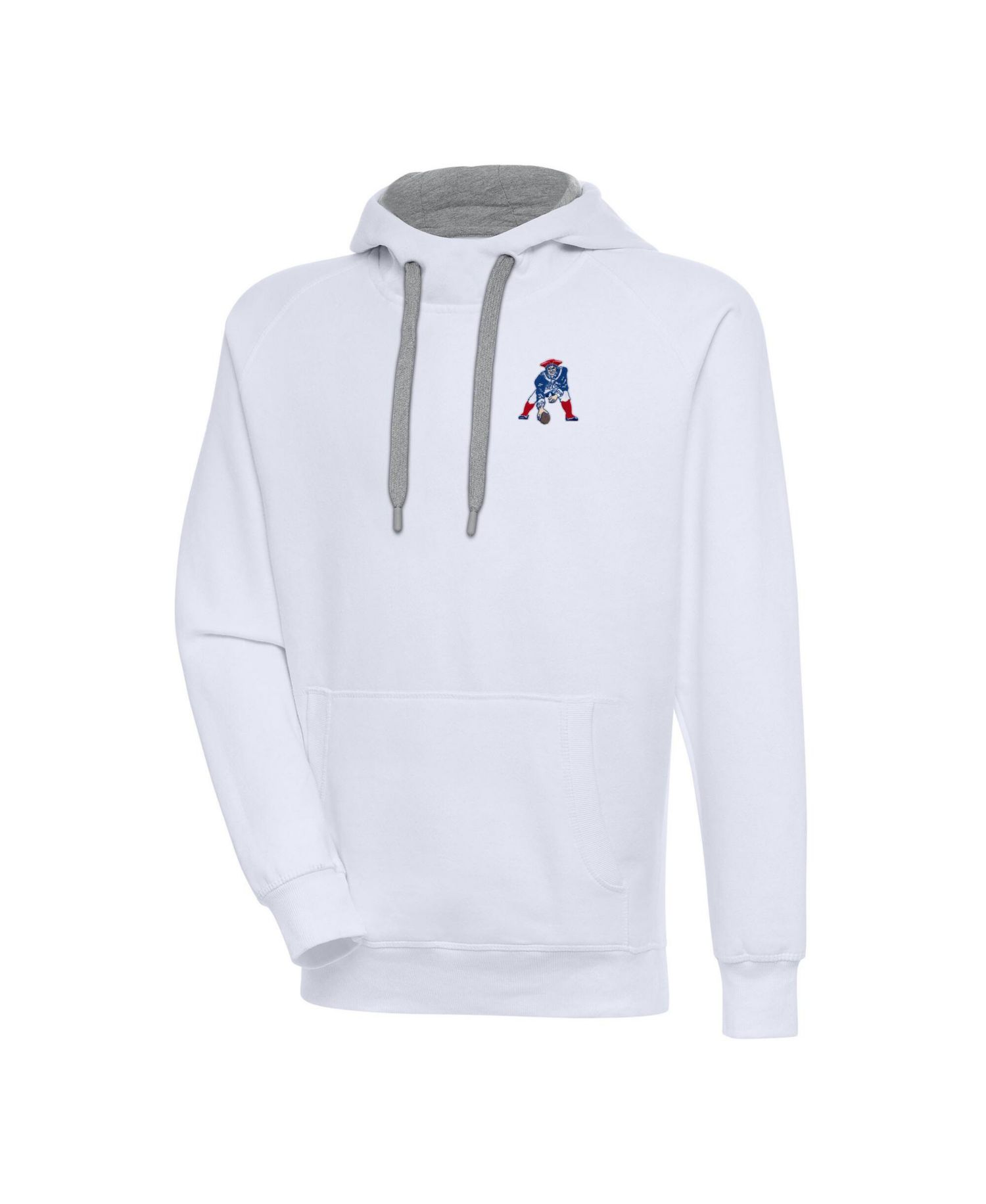 Men's White New England Patriots Throwback Logo Victory Pullover Hoodie