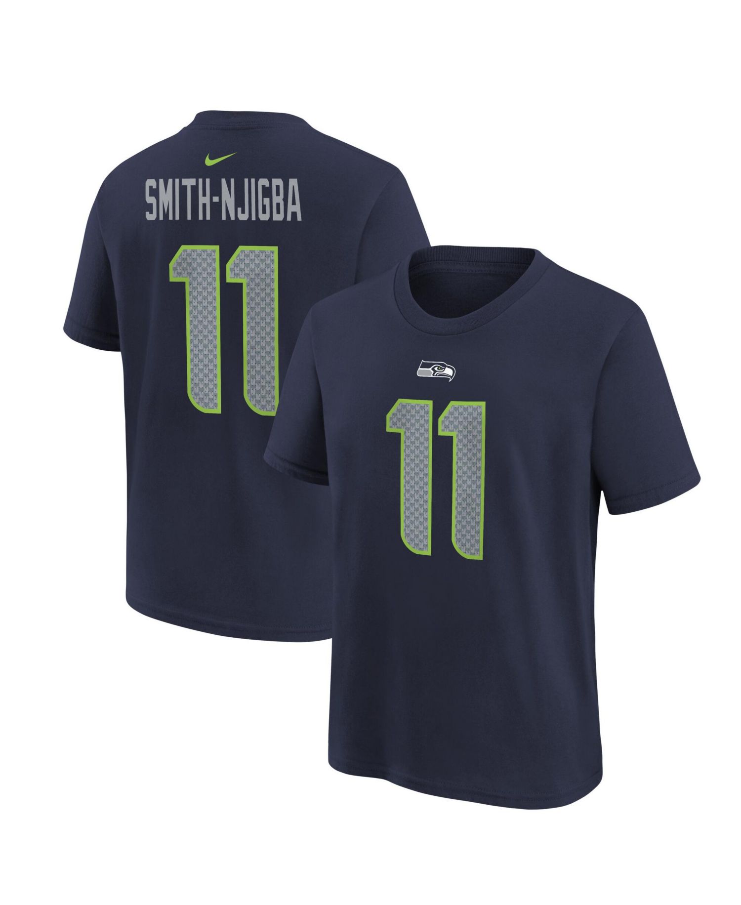 Big Boys and Girls Jaxon Smith-Njigba College Navy Seattle Seahawks Player Name & Number T-Shirt