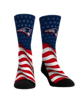 Men's and Women's New England Patriots Patriotic Flag Crew Socks