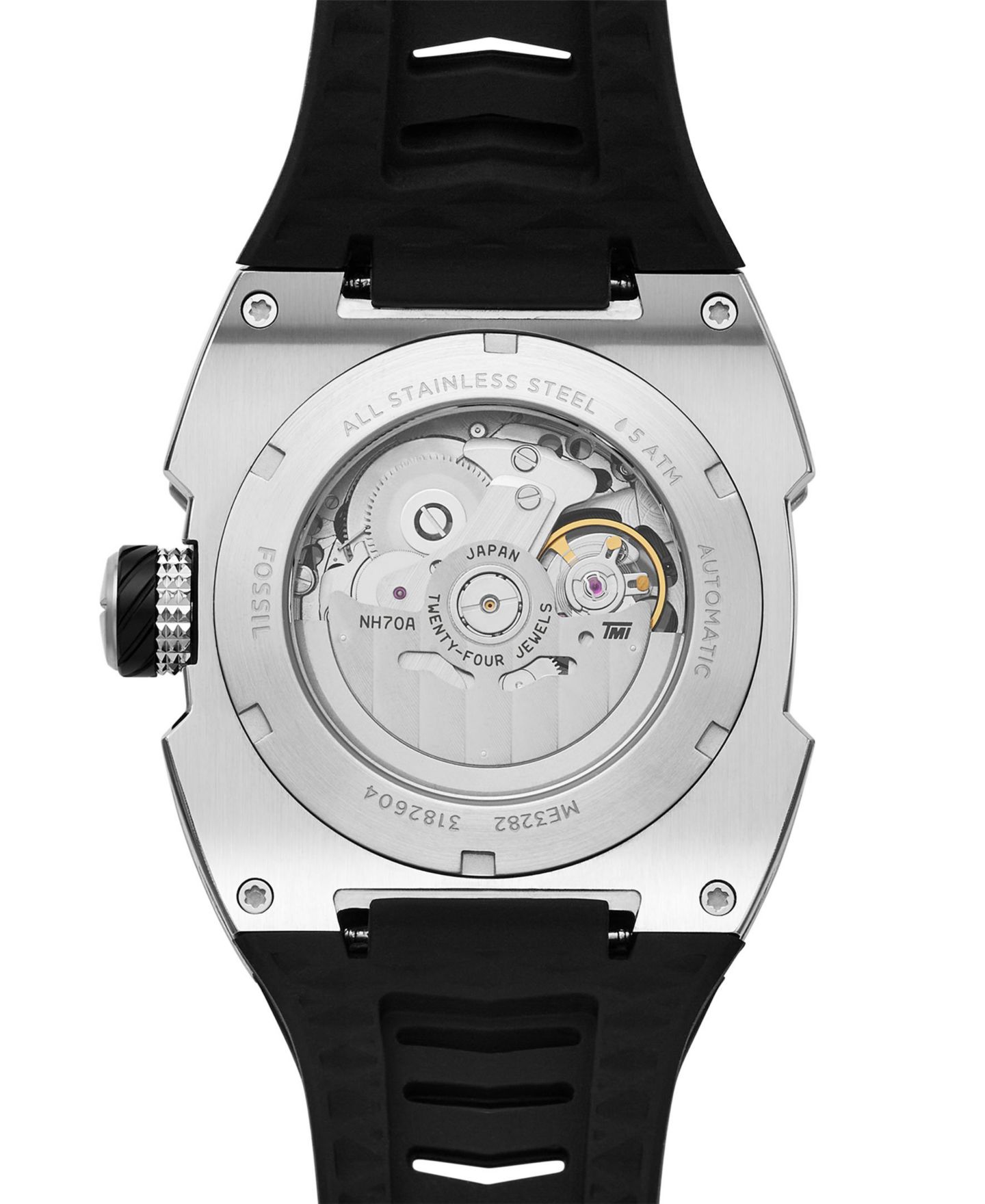 Мужские часы Fossil Machine X1 Automatic Black Silicone 44mm — фото 4