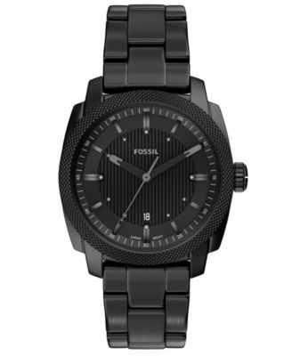 Men's Machine Three-Hand Date Black Stainless Steel Watch 41mm