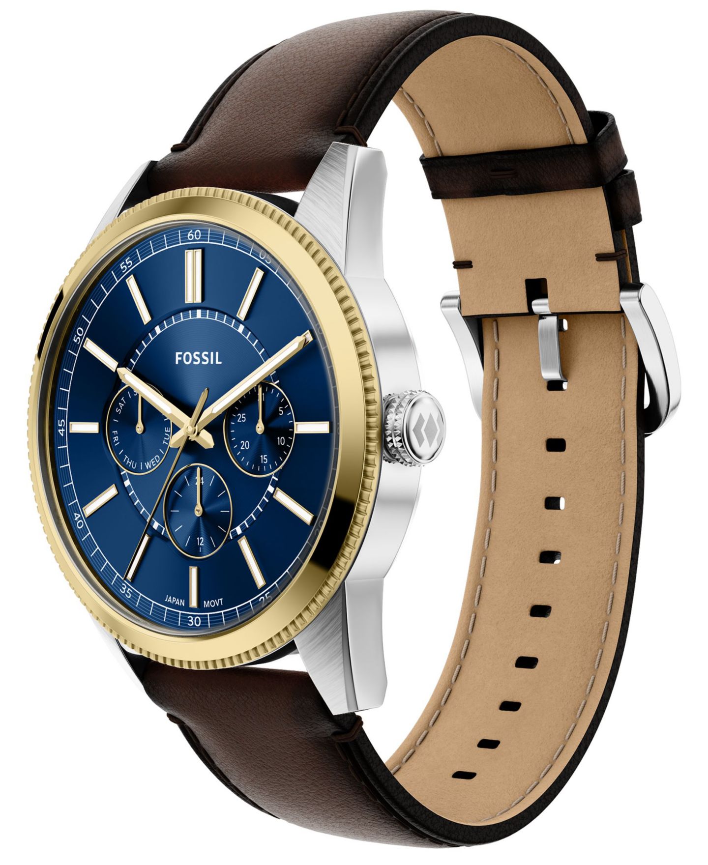 Мужские часы Fossil Pearson Multi-Function Brown Leather Watch 42mm — фото 5