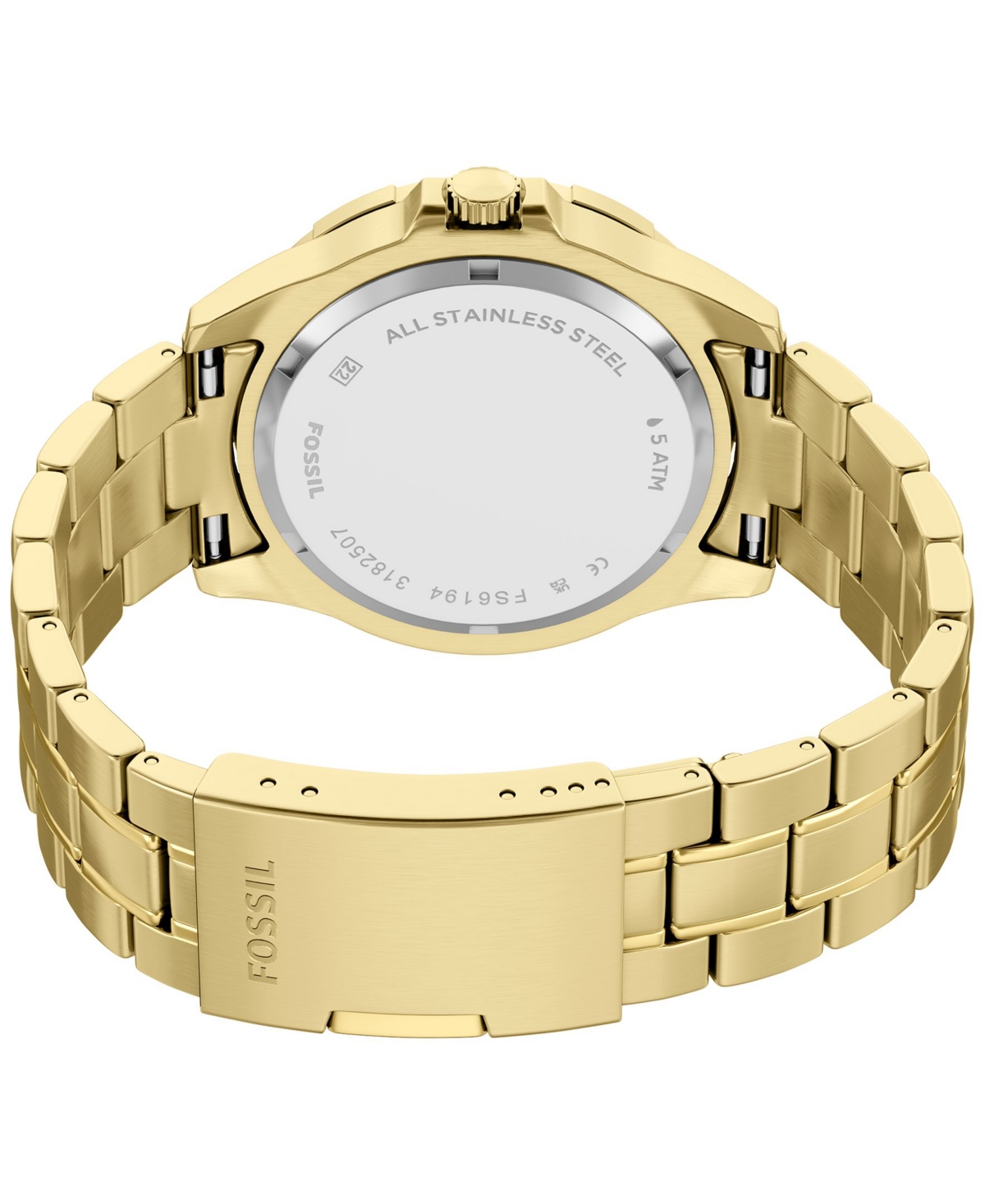 Fossil Men's Garrett Multi-Function Gold-Tone Stainless Steel Watch 44mm
