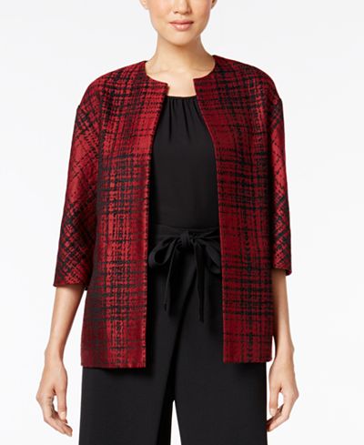 Anne Klein Plaid Jacquard Blazer