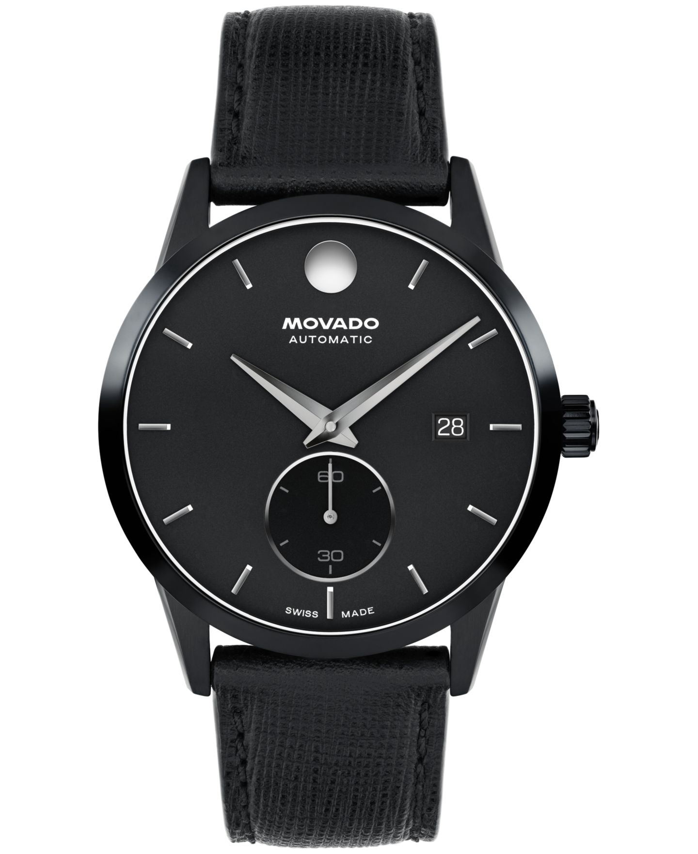 Мужские часы Movado Museum Taga Swiss Automatic Black Leather 40mm — фото 1