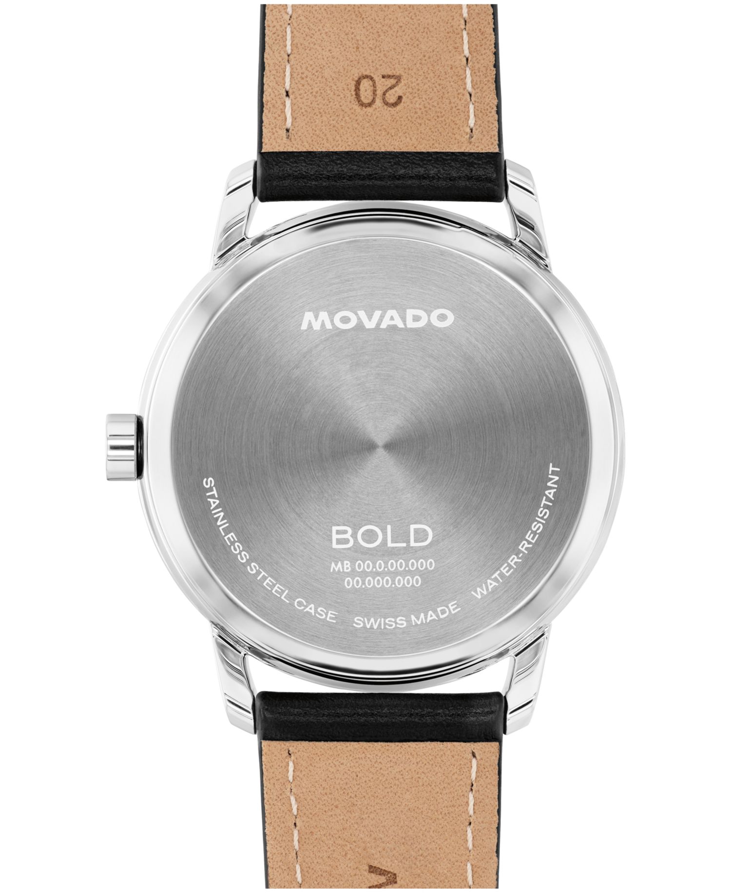 Men's Bold Echo Swiss Quartz Black Leather Watch 40mm