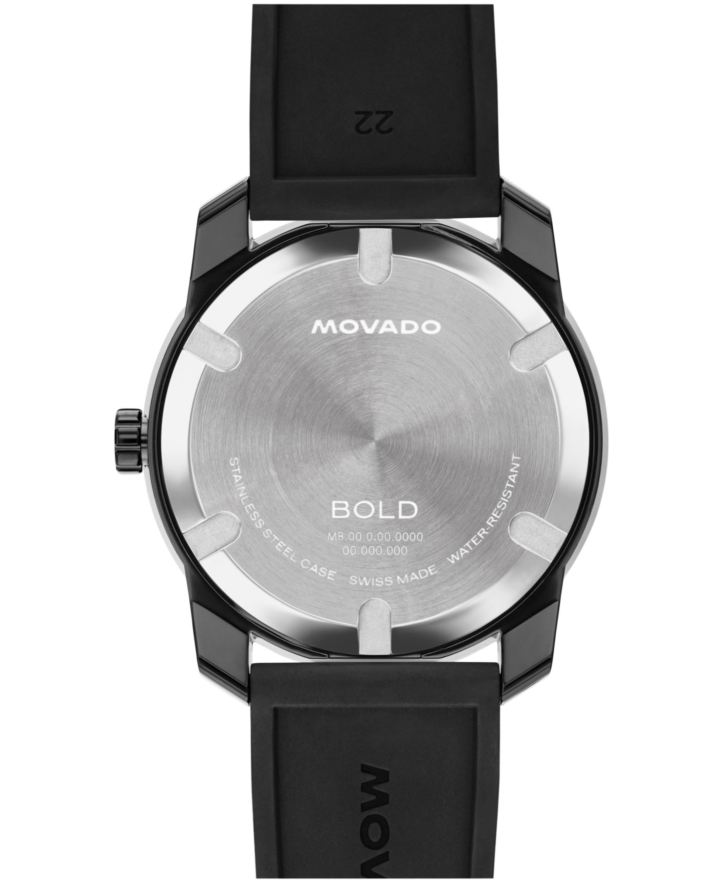 Мужские часы Movado Bold TR90 Swiss Quartz Black Silicone Watch 42mm — фото 3