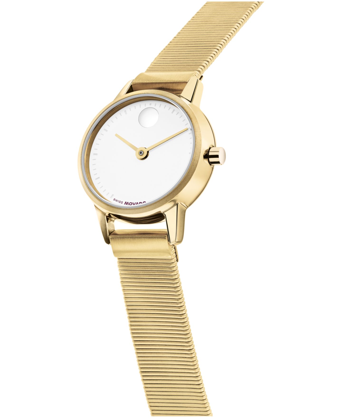 Женские часы Movado Baby Face Swiss Quartz Ionic Plated Light Yellow Gold Steel Watch 22.50mm — фото 2