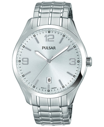 Pulsar Men's Traditional Stainless Steel Expansion Bracelet Watch 41mm PS9491