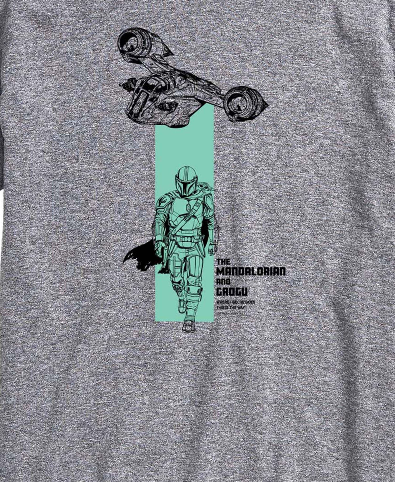 Men's The Mandalorian & Grogu Spaceship Graphic T-Shirt