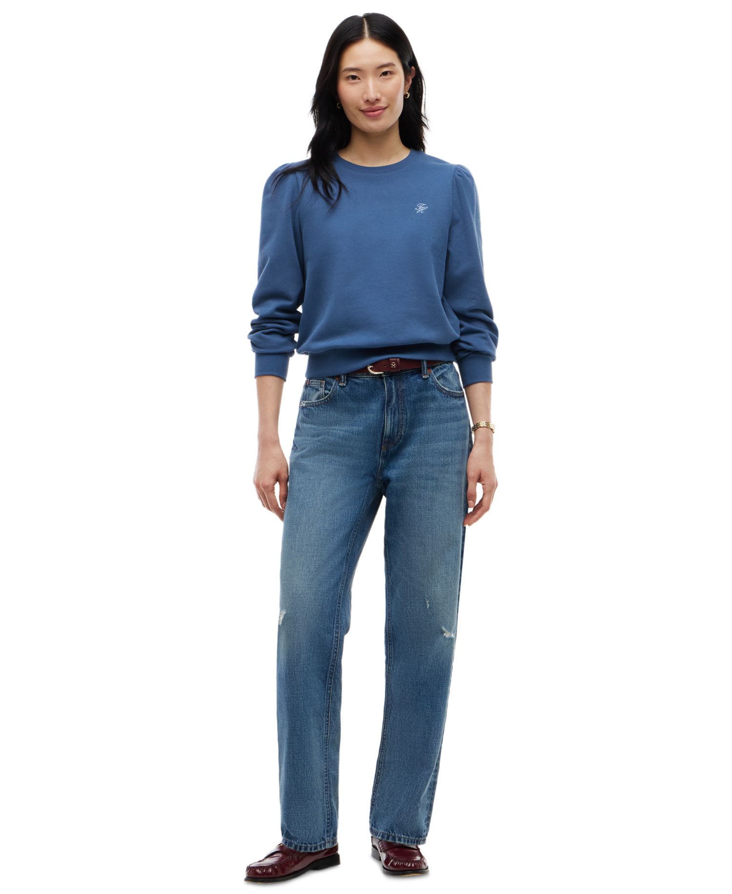 Women's Puff-Sleeve Script Sweatshirt